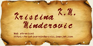 Kristina Minderović vizit kartica